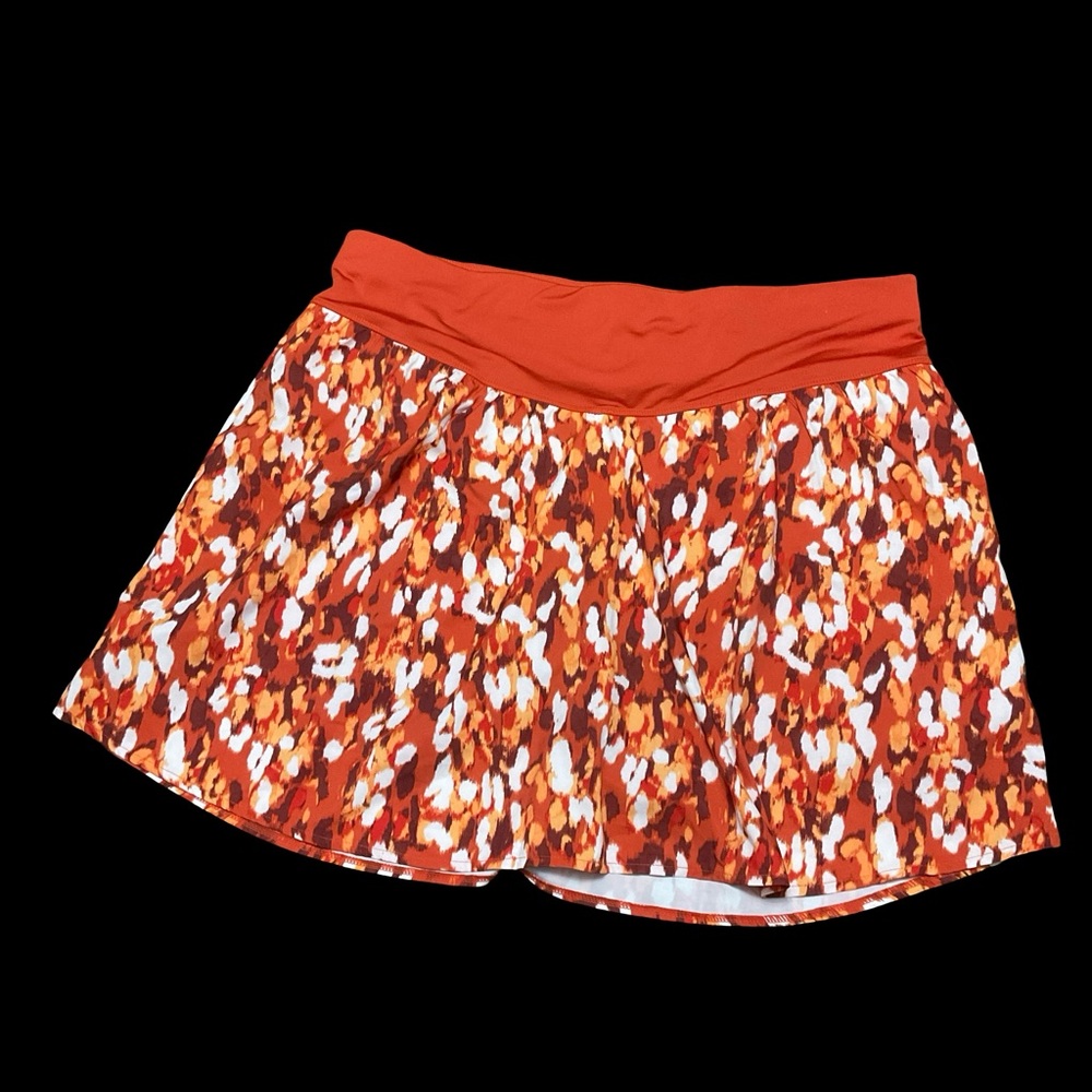 Stylish Orange Patterned Women's Skort